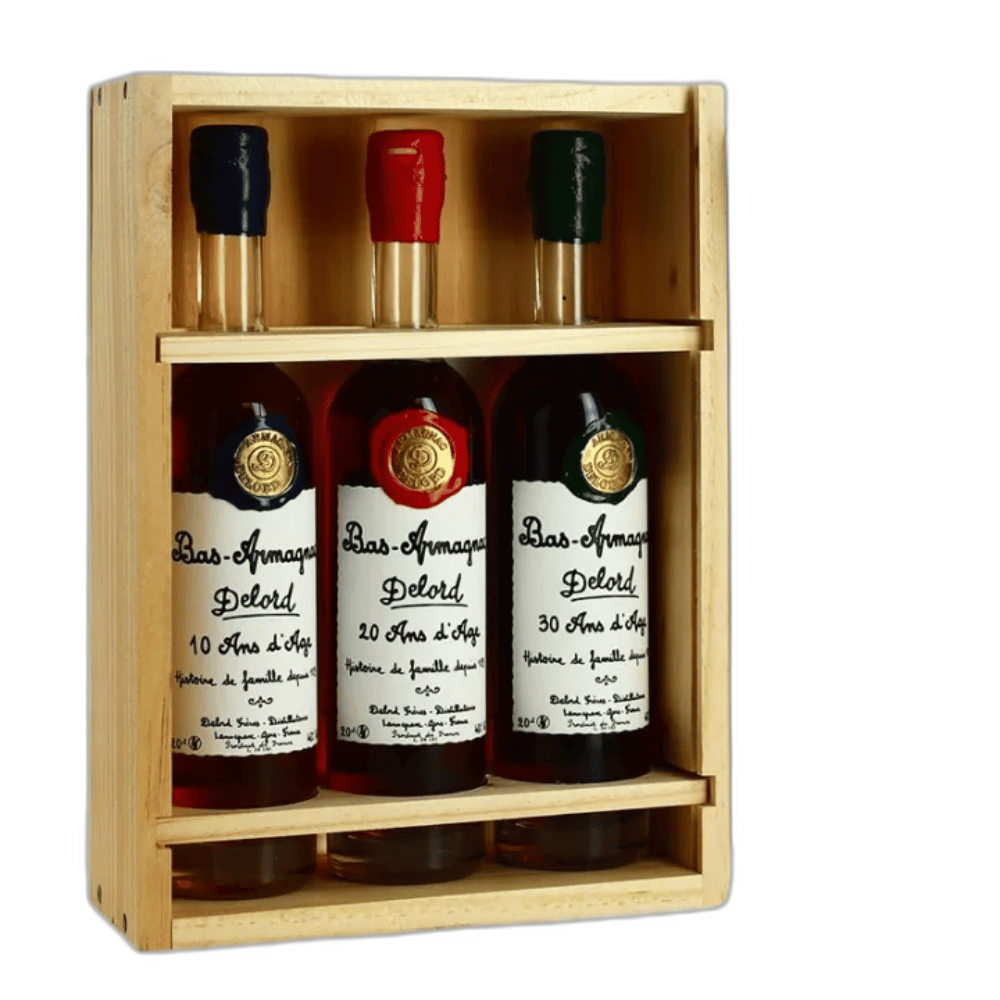 Delord Armagnac Gift Set – 10, 20 & 30 Year Aged (3 × 20cl)