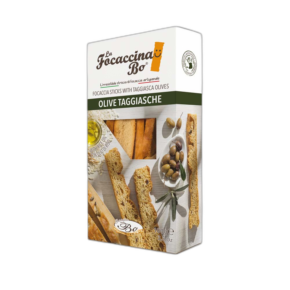Focaccia Sticks with Taggiasca Olives 100g